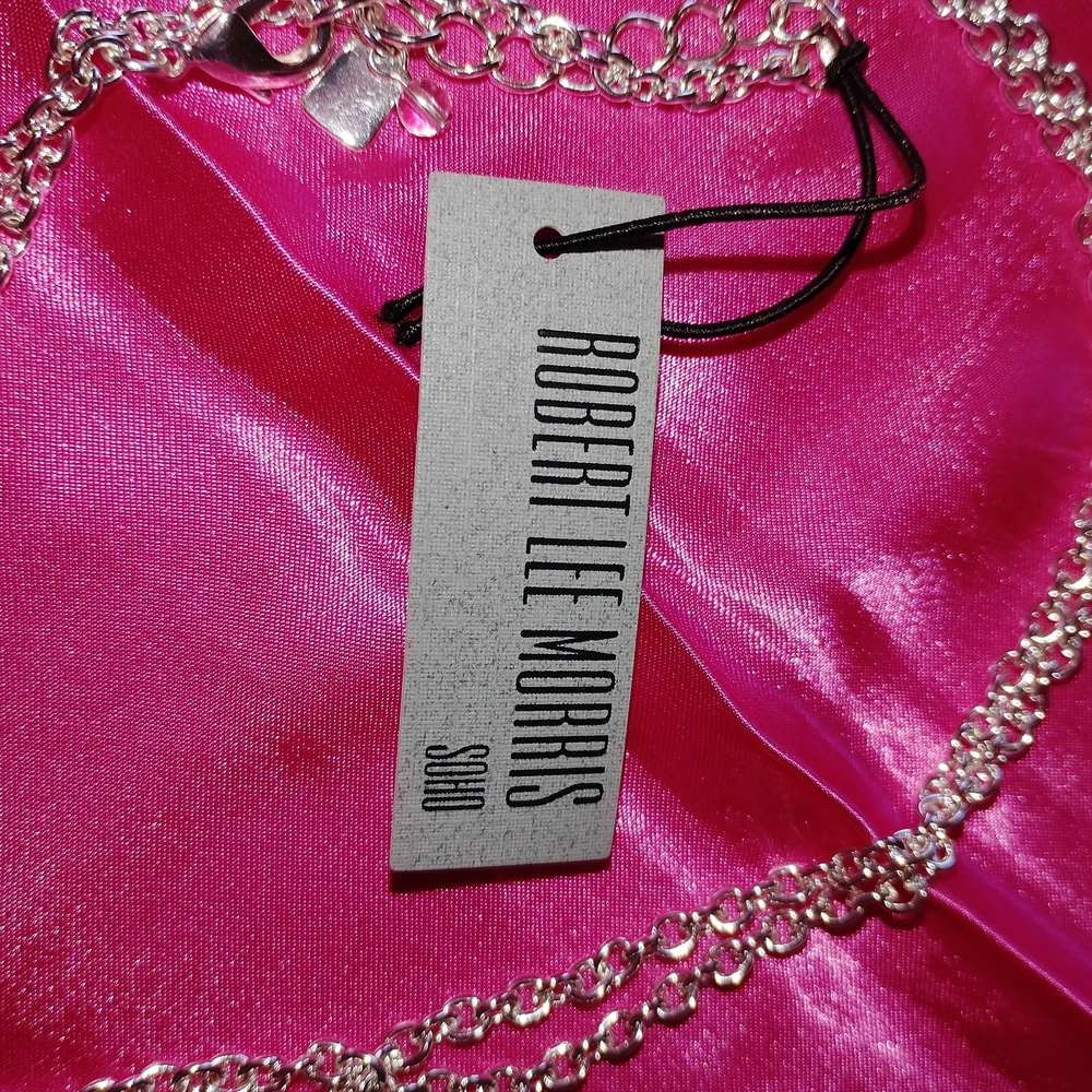 Robert Lee Morris Shiny Silver Snake Necklace - Picture 3 of 3